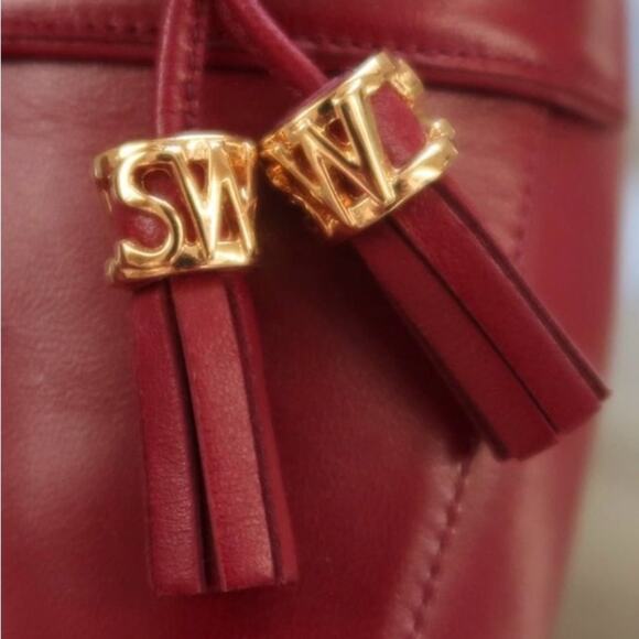 Stuart Weitzman Wylie Women Flat Loafer/Mule Size 11 Tan Luxe Leather Tassel New - Picture 7 of 12